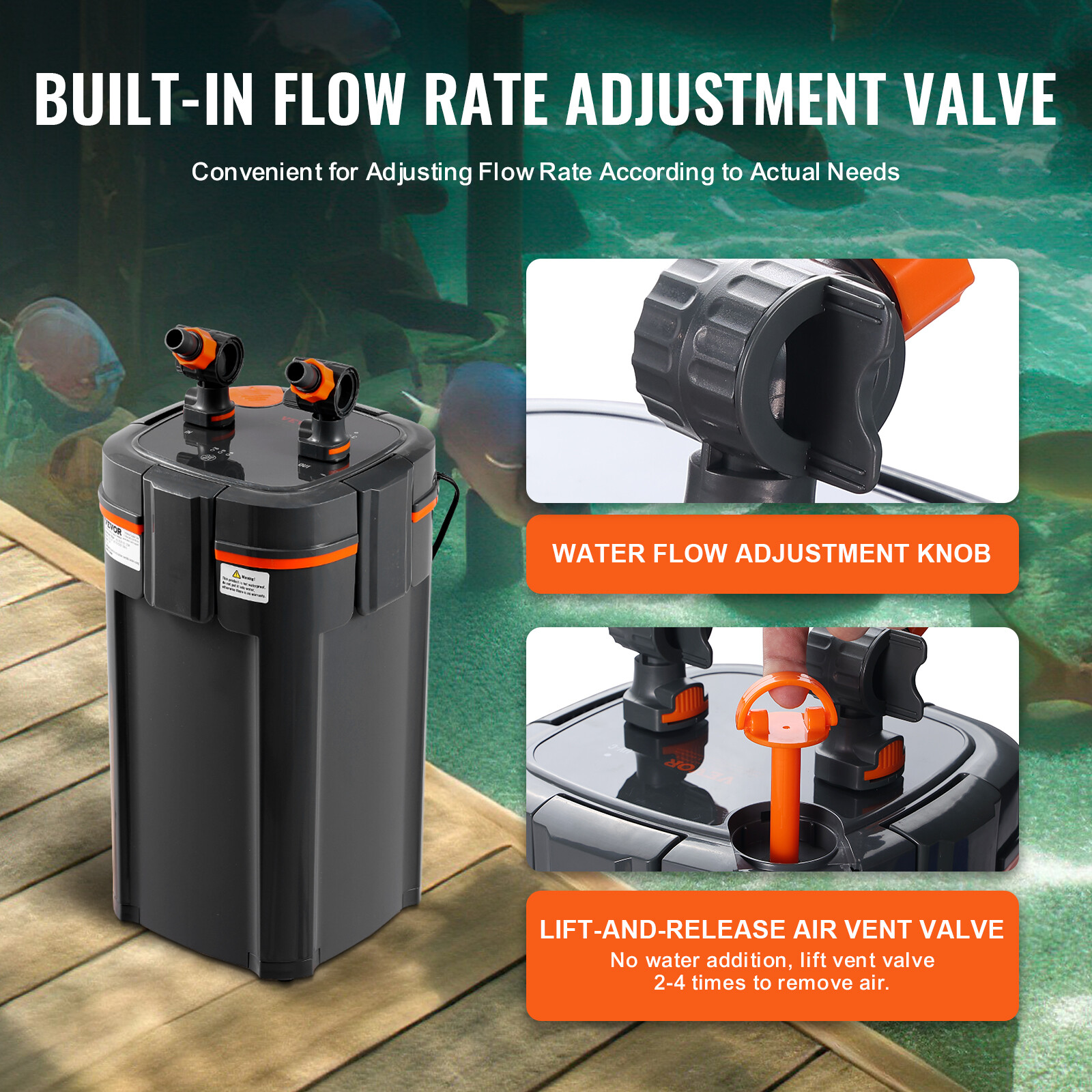 VEVOR 235 Gallon Aquarium Canister Filter 9w UV Sterilizer 660GPH Fish Tank