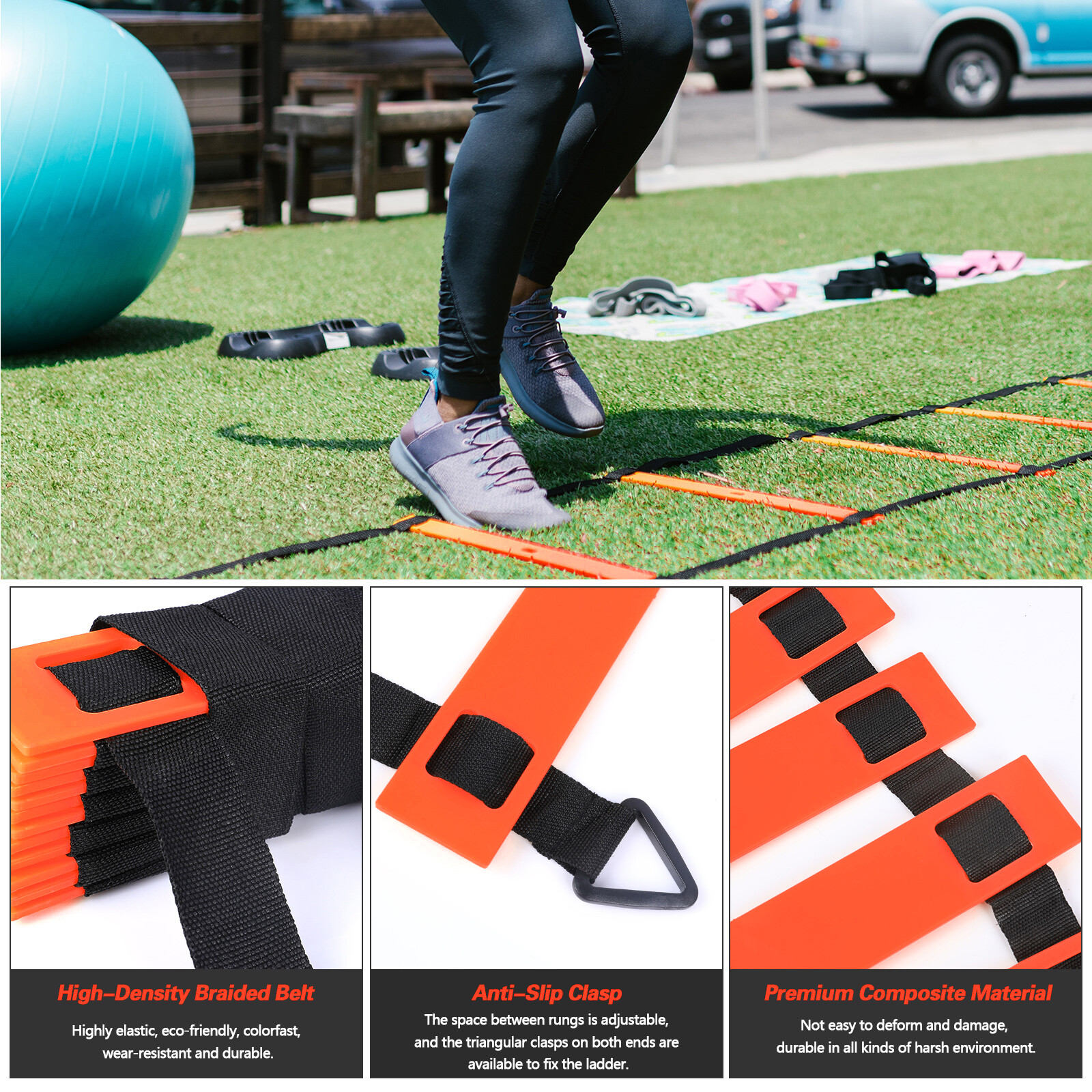 42pcs Agility Ladder Football Training Equipment Set 4 Agility Hurdles 24 Cones