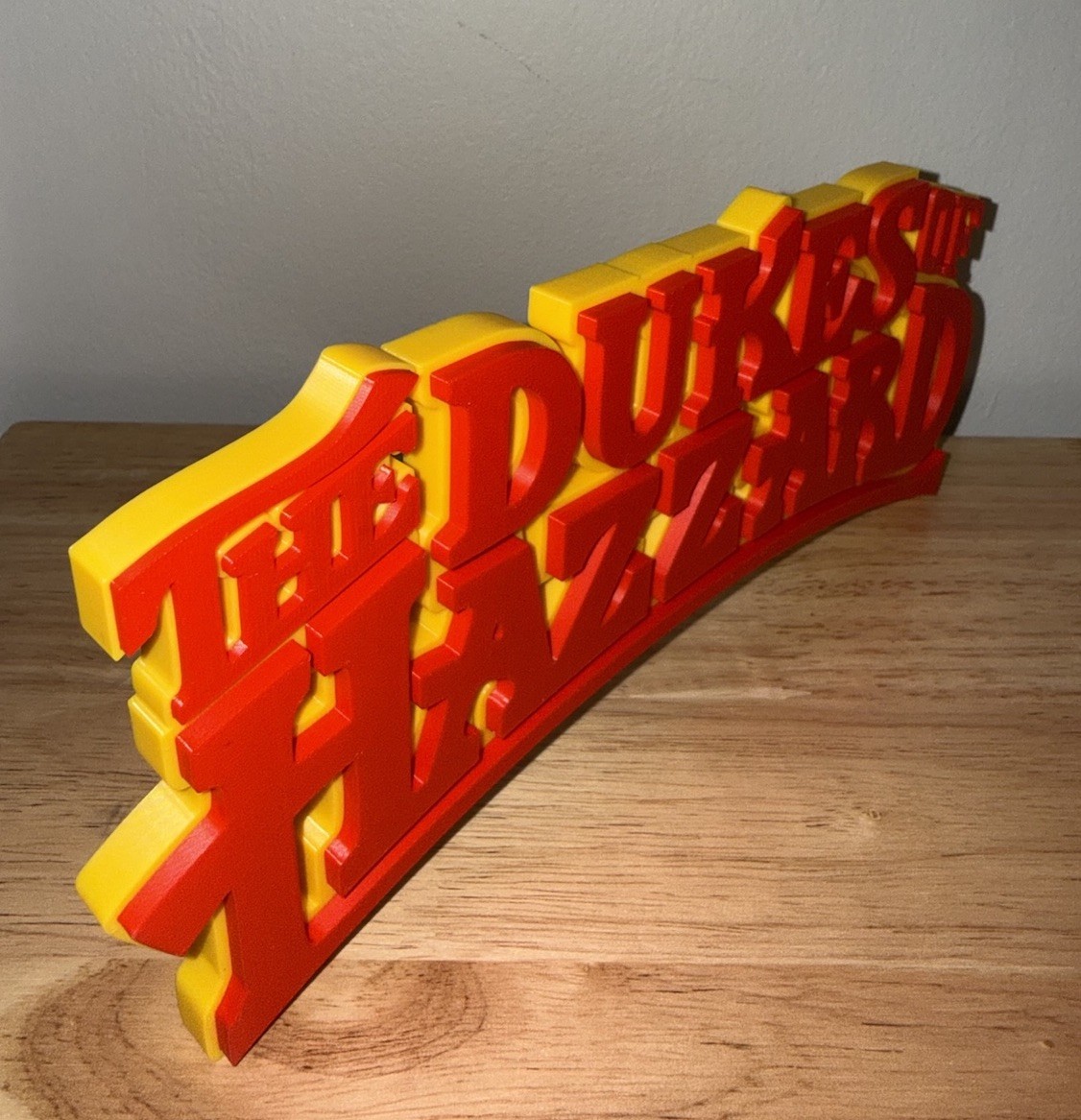 Dukes Of Hazzard 3D logo sign shelf Art wall display Tv Show Gift Red/yellow