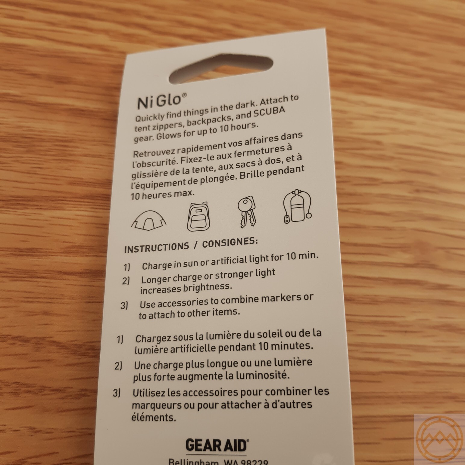 Ni-Glo Solar Gear Marker Dragon Green Recharges By Sun or Light Source Keychain