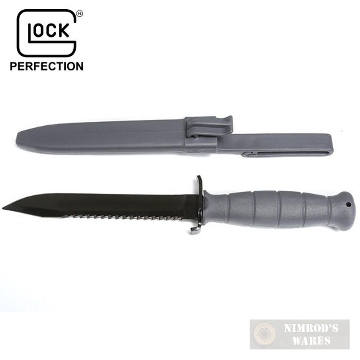 Glock FIELD KNIFE w/ SAW 6.5" + SHEATH GRY Survival Tactical KG039180 FAST SHIP