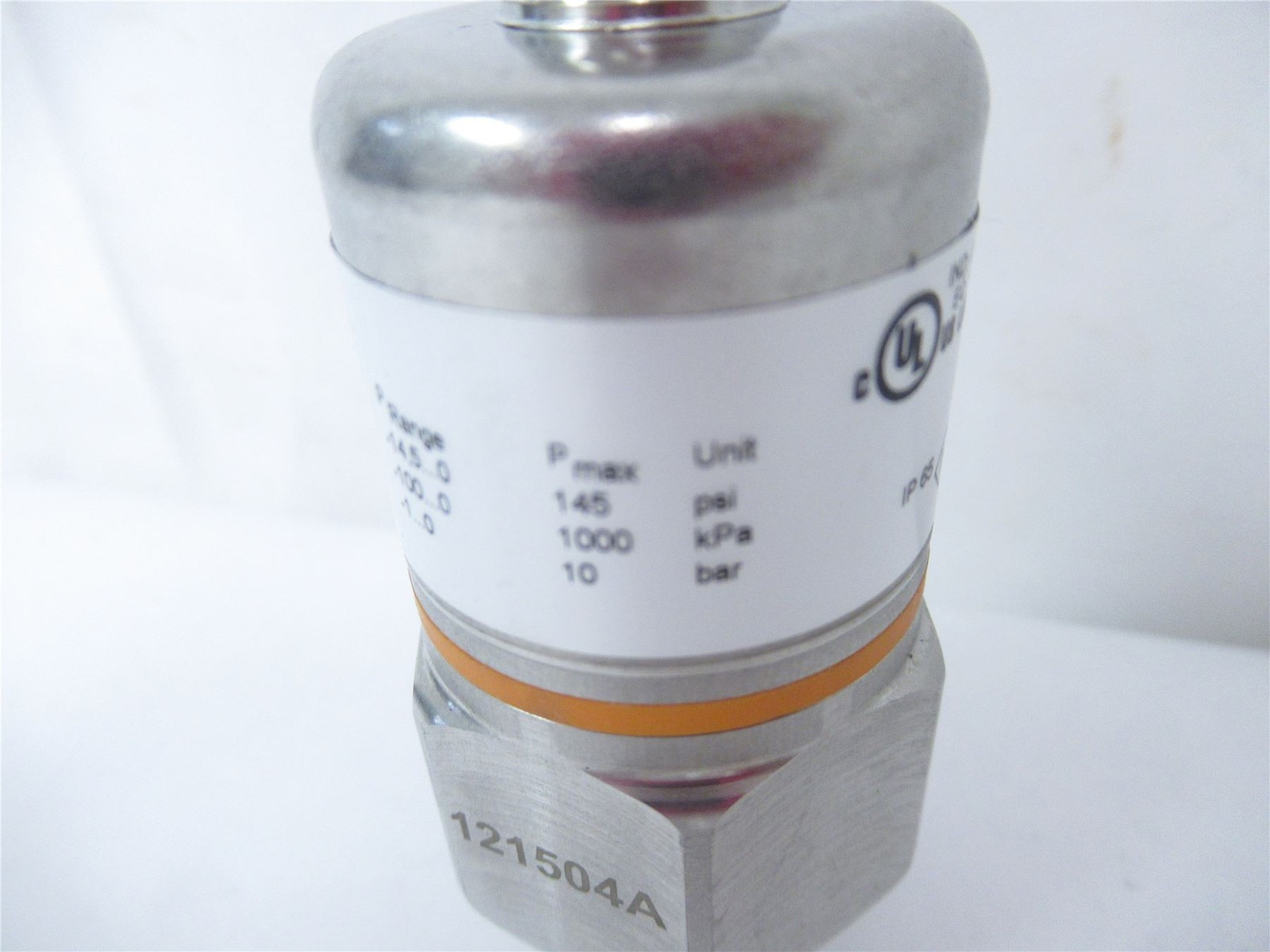 247282 New-No Box; IFM PX9119 Pressure Sensor -14.5 PSI - 0 PSI 0 -10V Dc 4-Pin