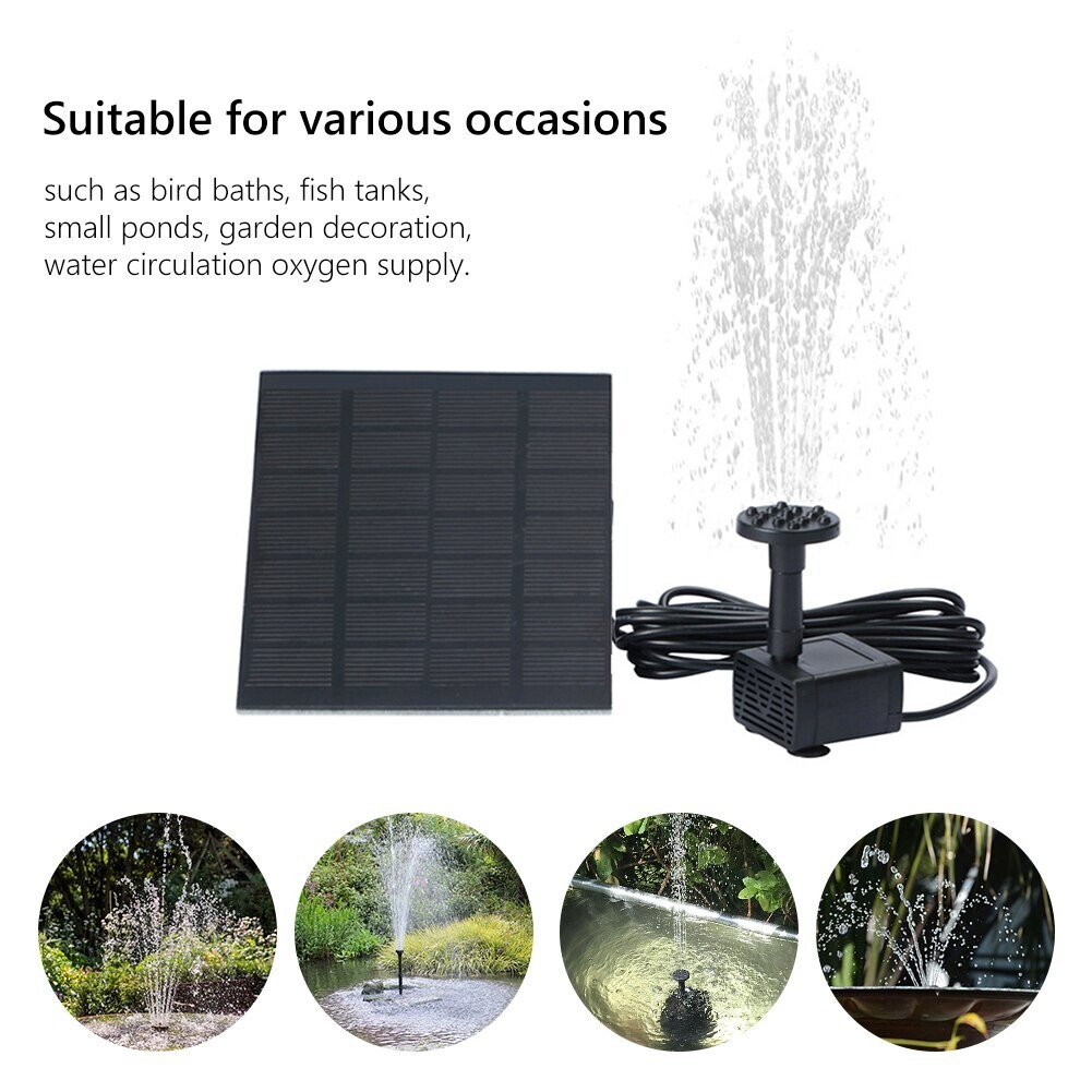 Solar Power Fountain Floating Water Pump for Bird Bath Pond Pool