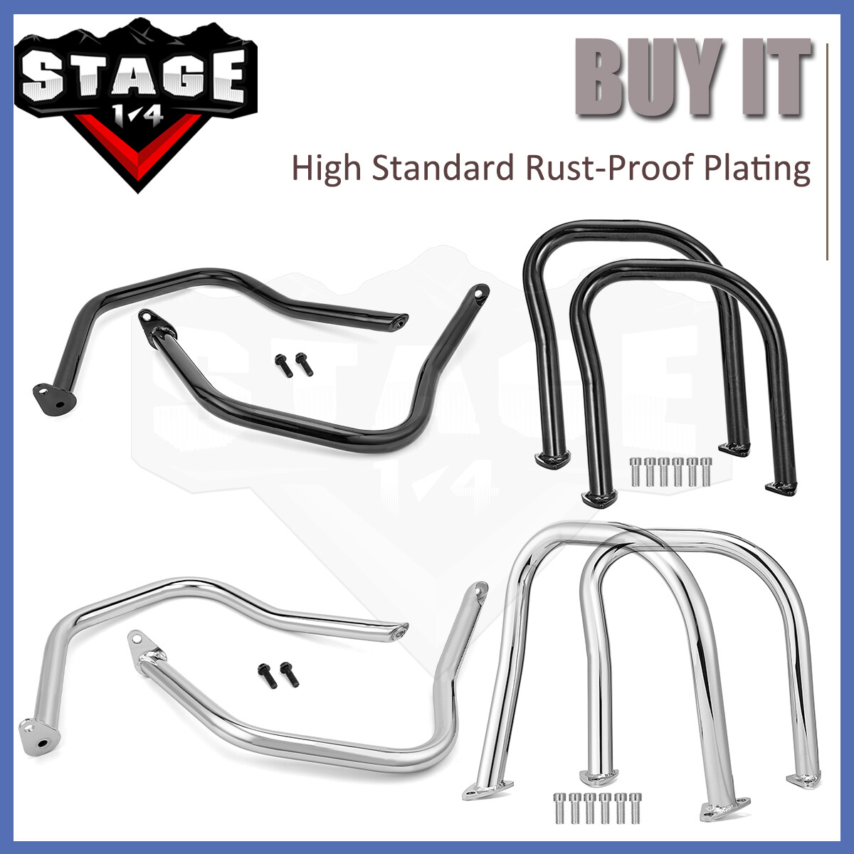 For Indian 2020+ Challenger Front Engine Guard Highway Rear Saddlebag Crash Bars