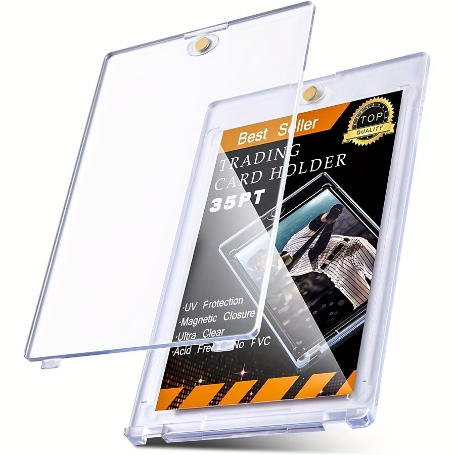 25 Pack Magnetic Trading Sports Card Holders 35pt One-Touch Hard UV Protection