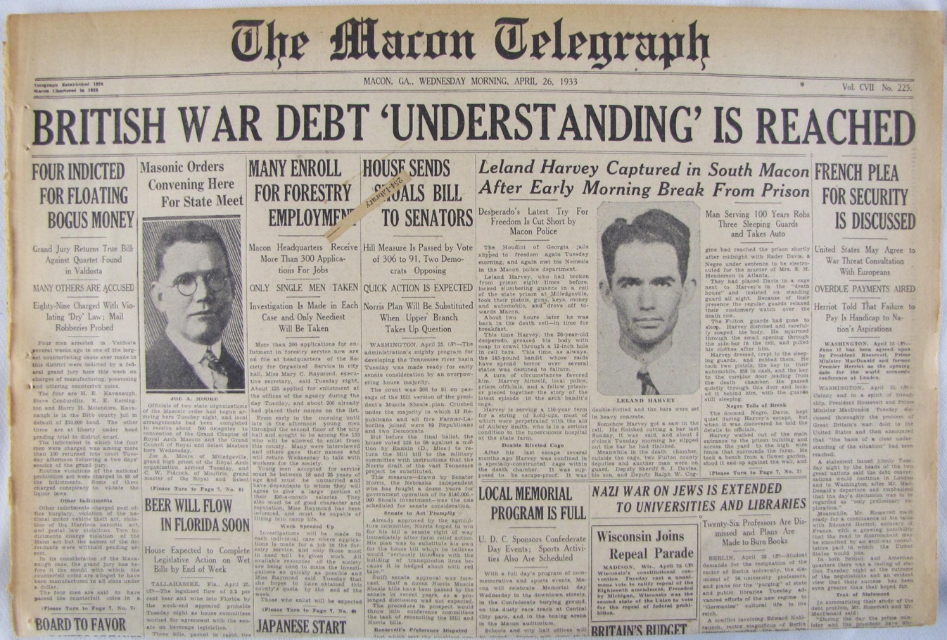 Vintage 1933 Nazi Germany Hitler War on Jewish Universities Newspaper