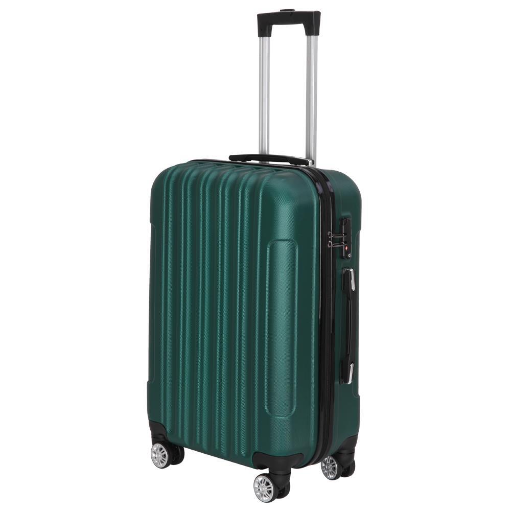 20" 24" 28" Luggage Travel Set ABS Trolley Hard Shell Suitcase w/TSA Lock Green