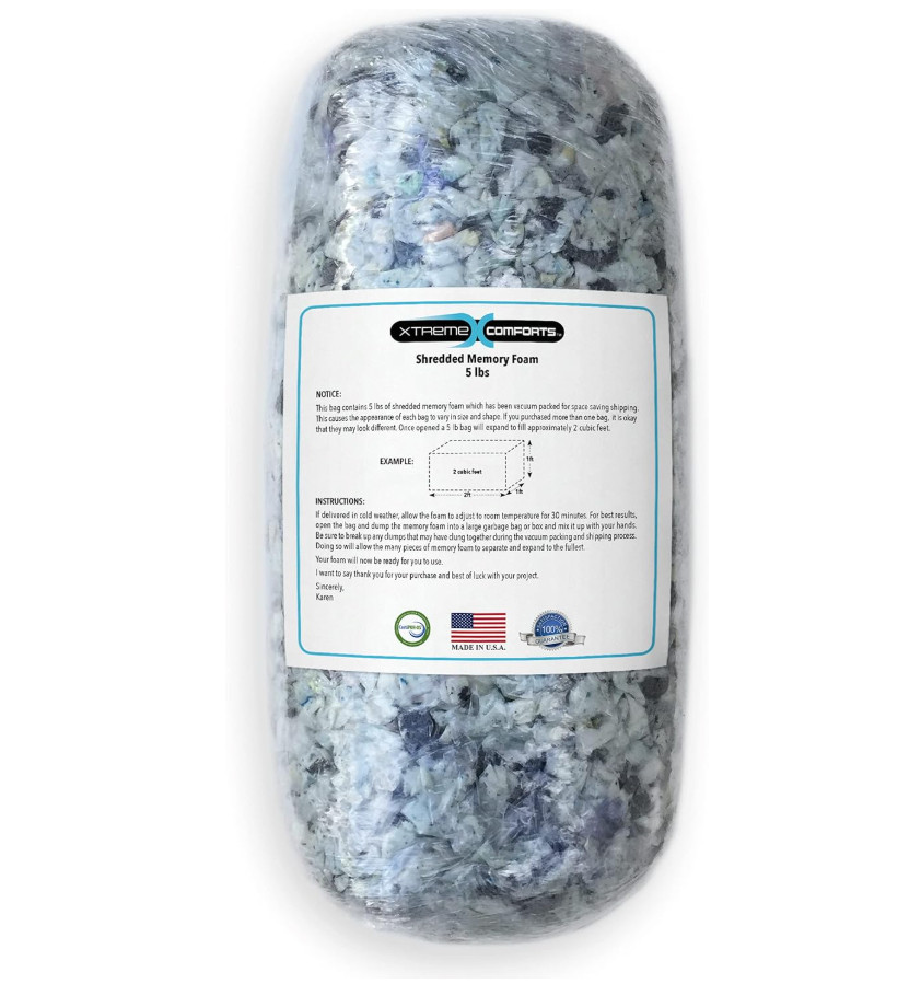 Xtreme Comforts 5lbs Bean Bag Filler Memory Foam - Pillow Stuffing Material