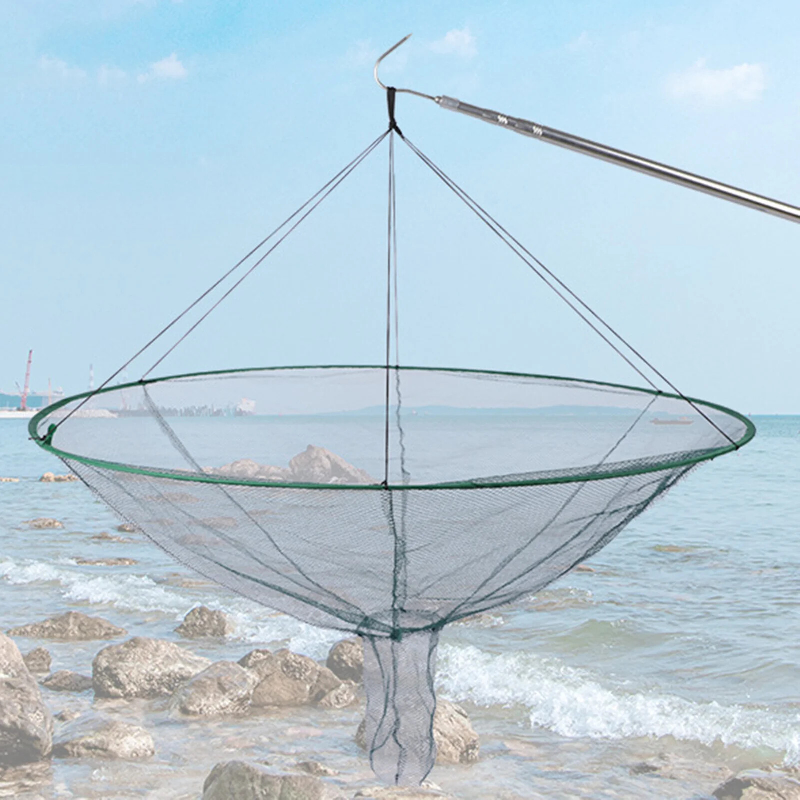 Foldable Fishing Bait Trap Crab Net Crawdad Shrimp Cast Dip Cage Fish Minnow New
