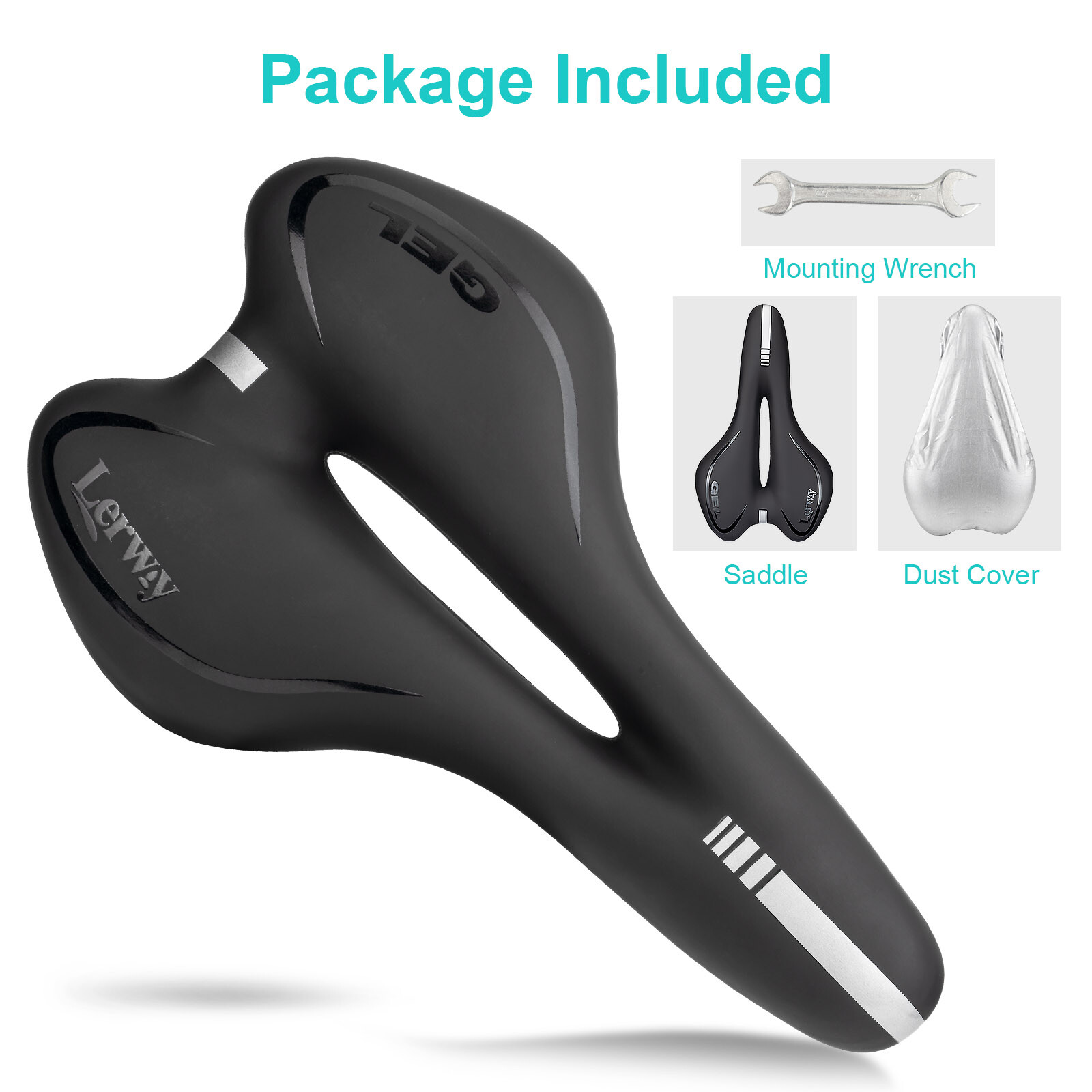 LERWAY Bike Seat Bicycle Saddle MTB Road Mountain Cycling Gel Comfort Rainproof