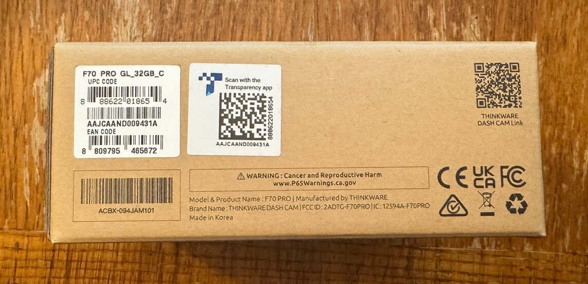 THINKWARE F70 PRO Dash Cam 1080P Full HD WiFi Dashcam (32GB)