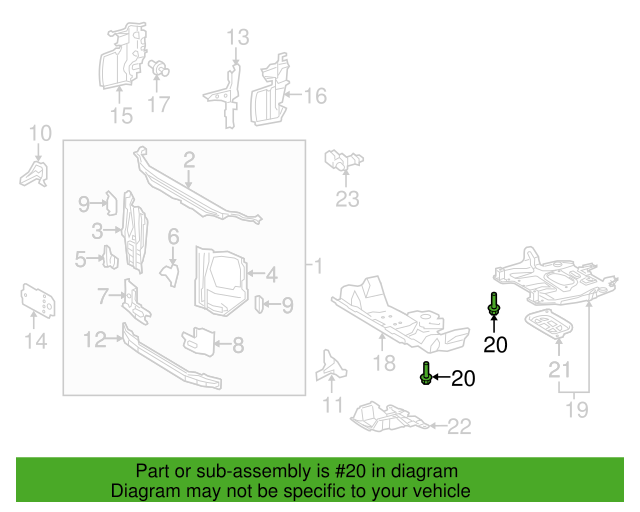 GENUINE TOYOTA 4RUNNER FJ CRUISER GX460 SPLASH SKID UNDER COVER BOLT 90119-08A33
