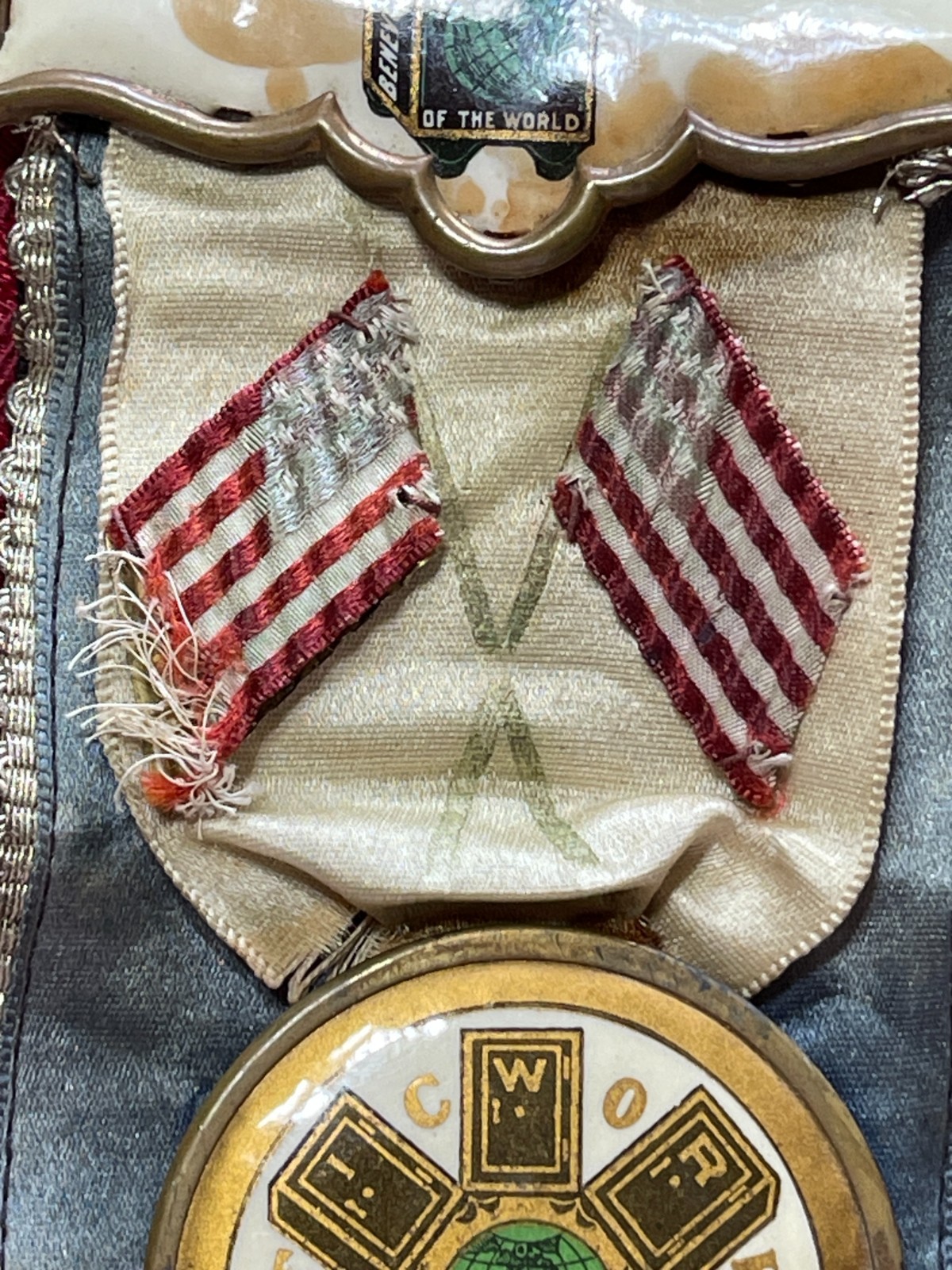 Mystic Workers of the World Elcho Wisconsin Celluloid Medal Award Funeral