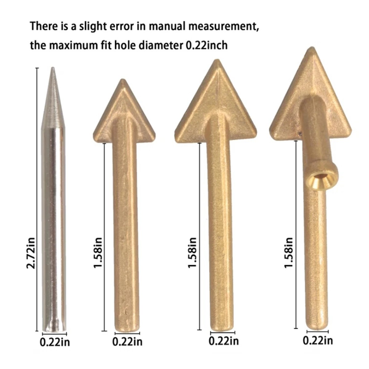 4x Auto Plastic PP Welding Tips Soldering Iron Smooth Triangular Head Welder Kit