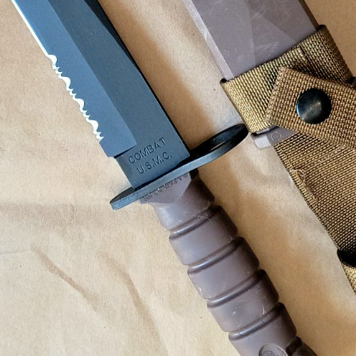 Vintage OKC3S Knife USMC Marine Corps Bayonet Ontario Knife Co & Scabbard