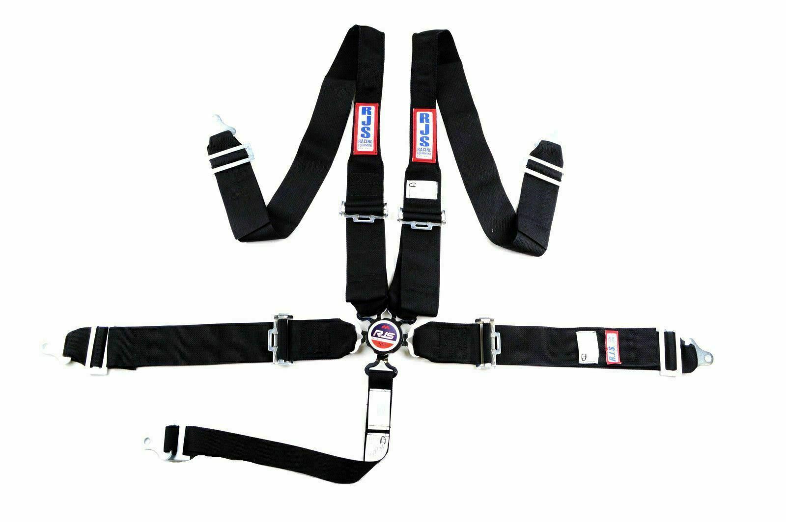 RJS SFI 16.1 5 POINT HANS CAM LOCK UNIVERSAL FLOOR MOUNT BELT BLACK