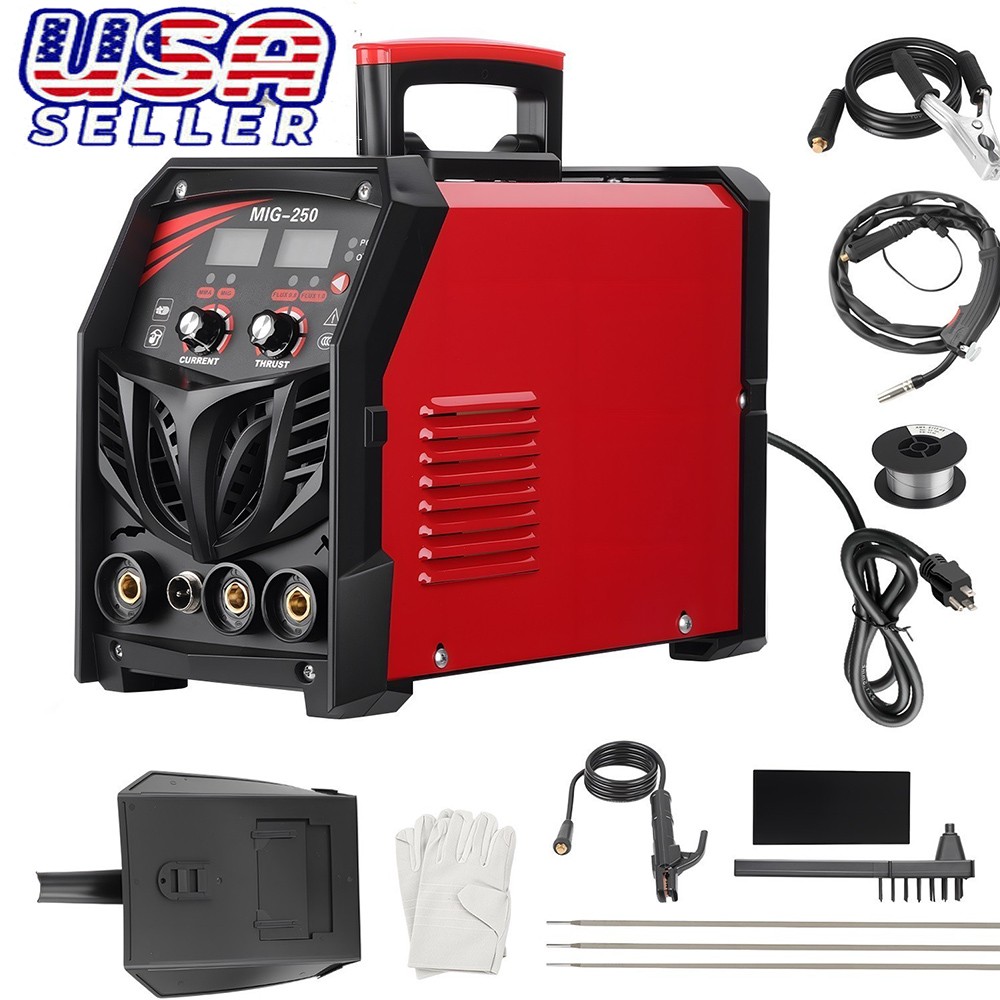 250A MIG Welder 110V Gas/Gasless Flux Core Stick Lift Tig Welding Machine