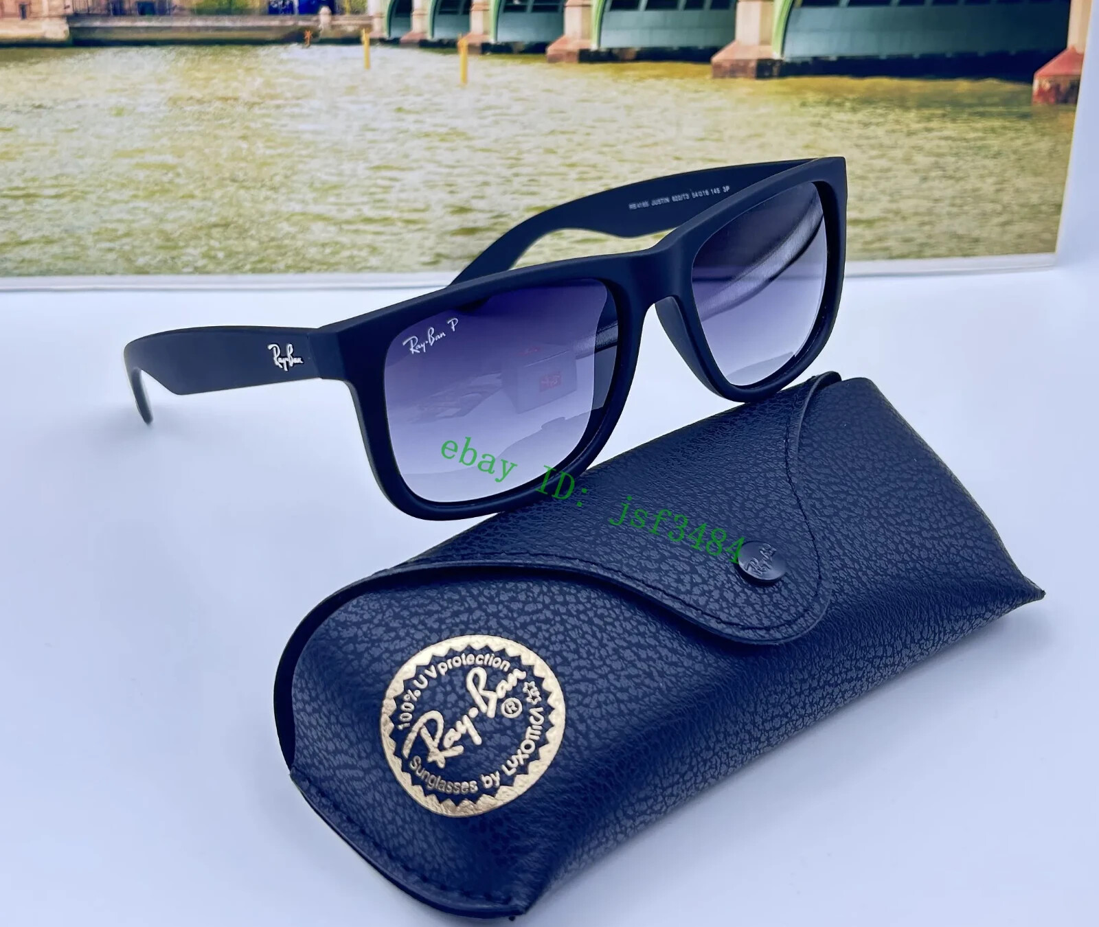 RAY BAN JUSTIN POLARIZED RB4165 622/T3 GREY GRADIENT 54MM CLASSIC SUNGLASSES