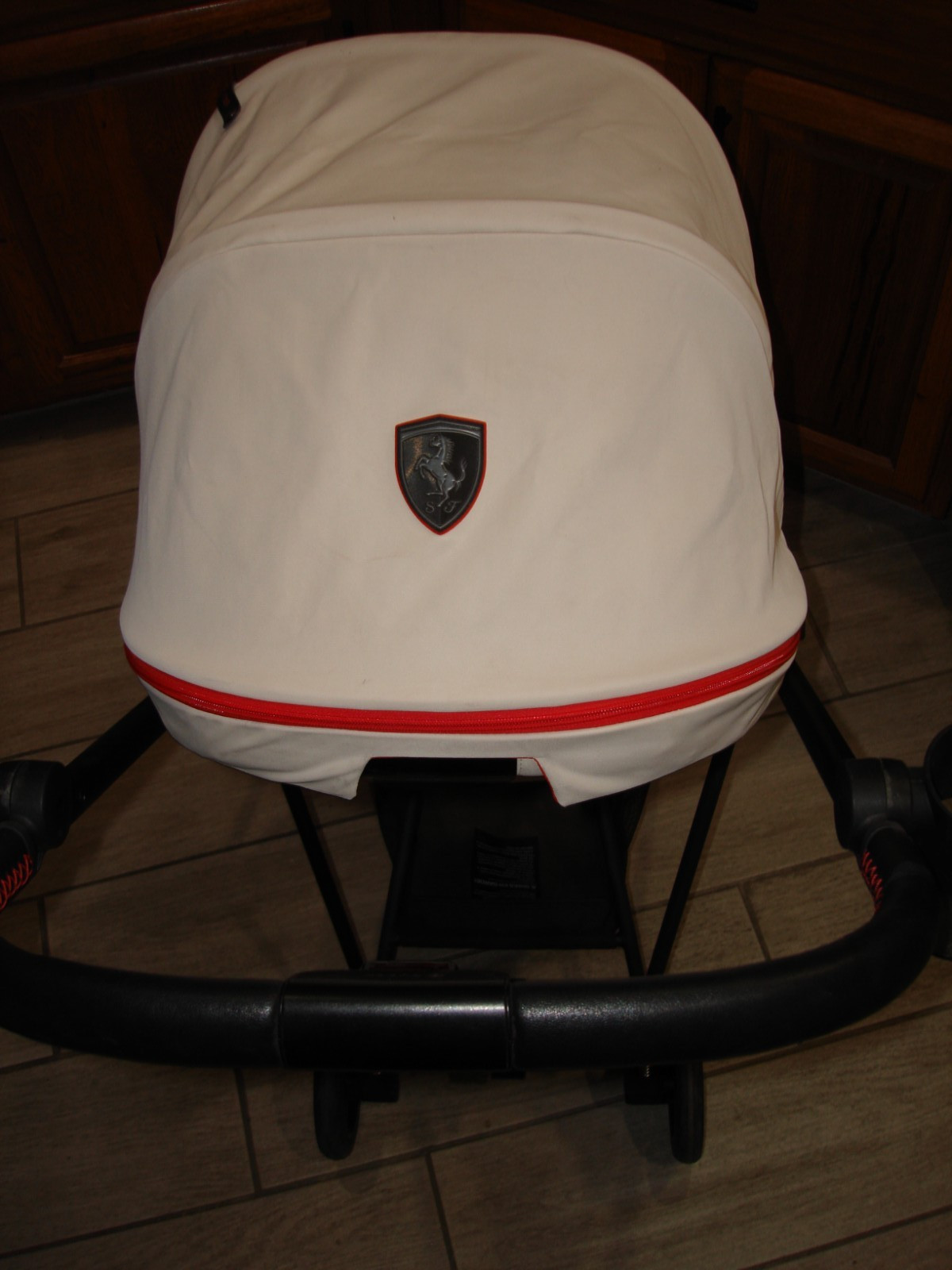 Cybex Platinum MIOS FERRARI Stroller Creme, Red, Black EUC