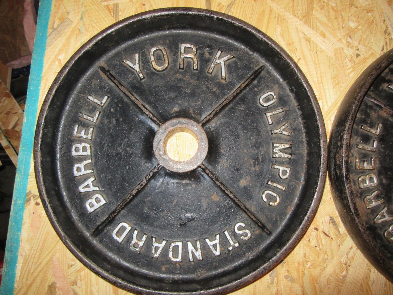 Vintage Set of YORK 45 Lb Deep Dish Olympic Barbell Weights