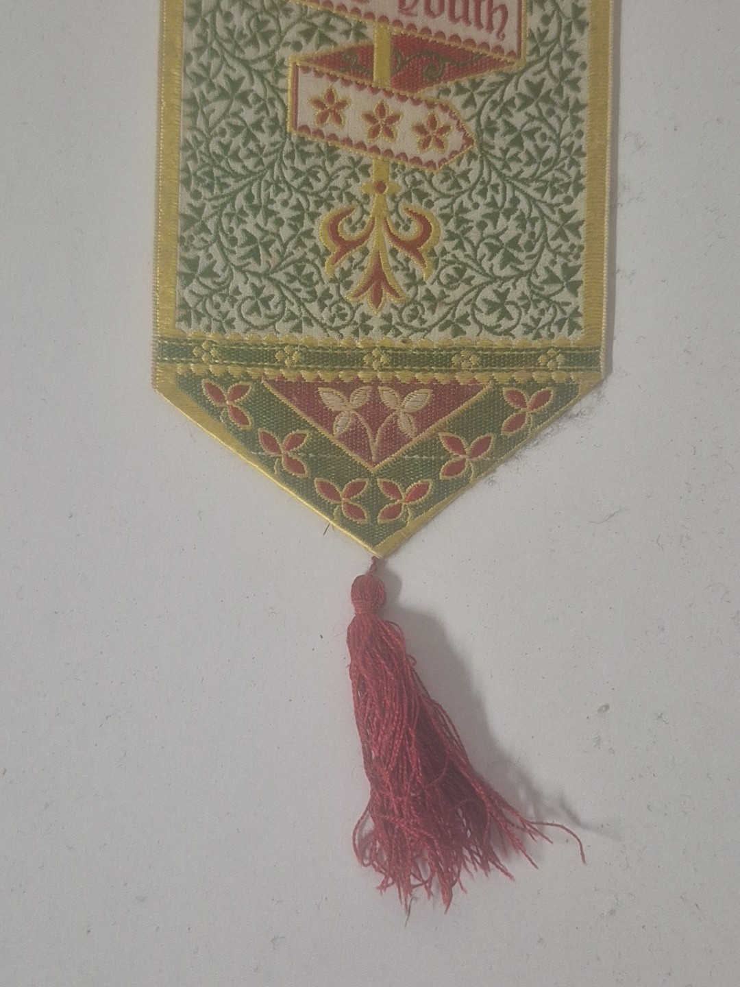 1880s-90s T. Stevens Coventry SILK Bookmark Ecclesiastes 12:1