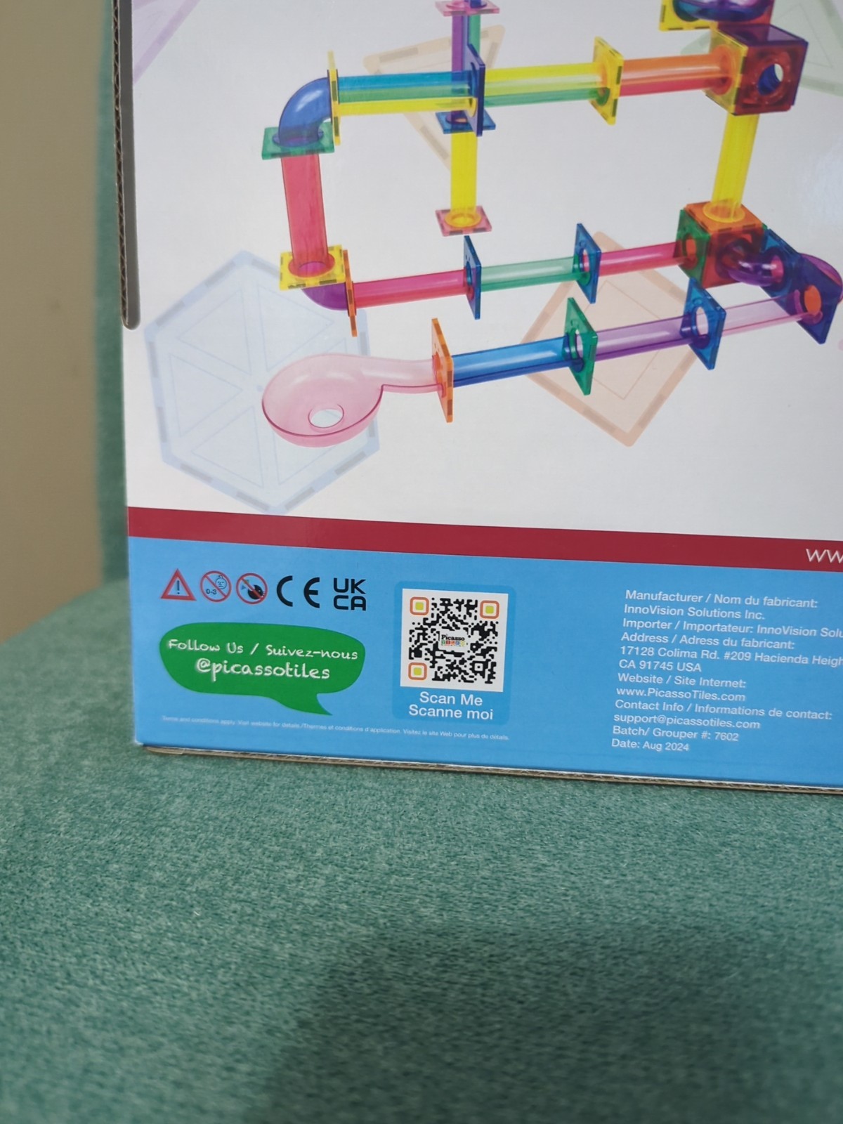 Picasso Tiles 120pc Magnetic Tile Marble Run Set STEM Building Blocks Kids Toy