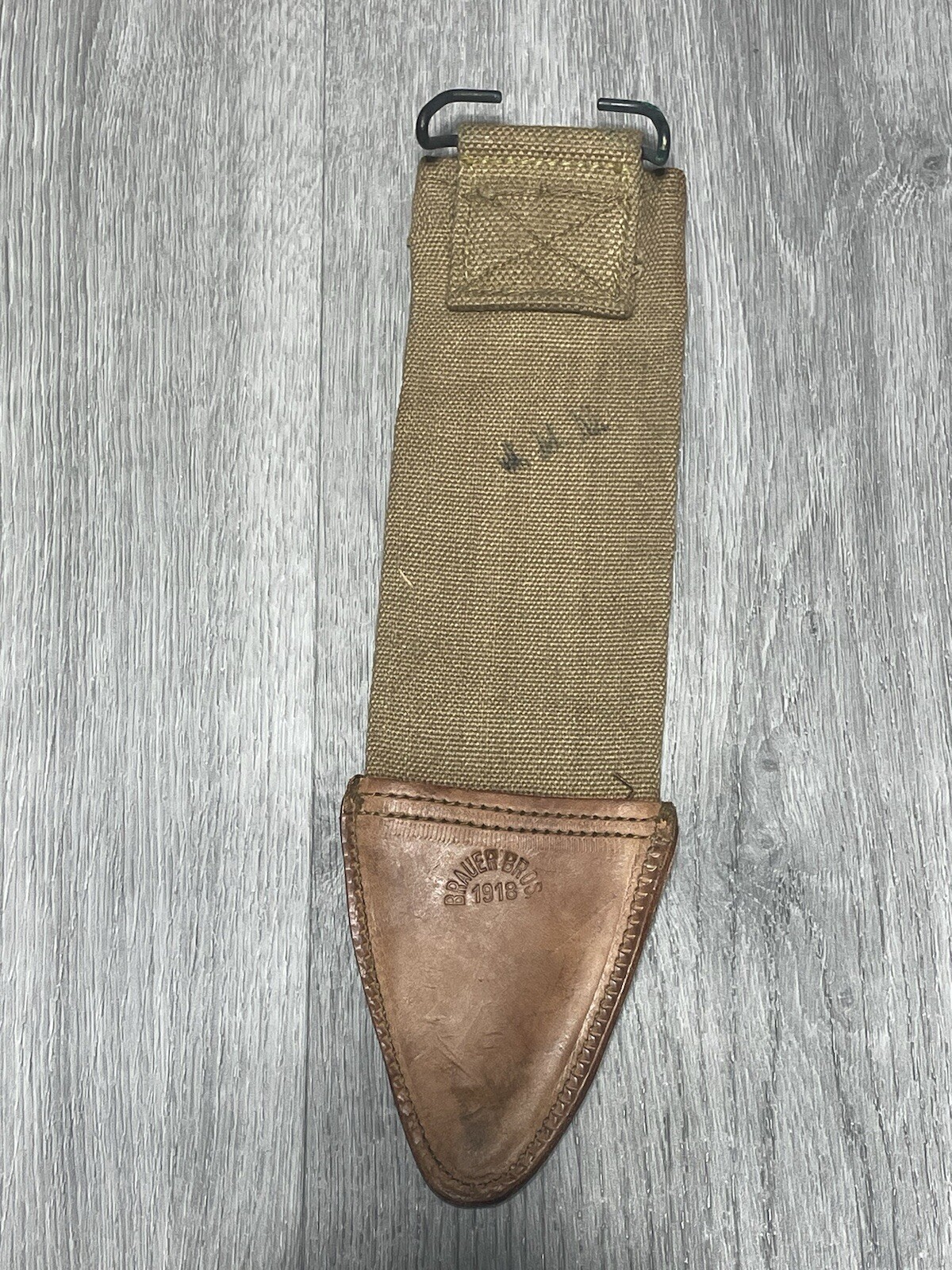 🔥 WW1 US Knife Sheath Only 1918 Bolo No Insert Brauer Bros 1918 World War 1