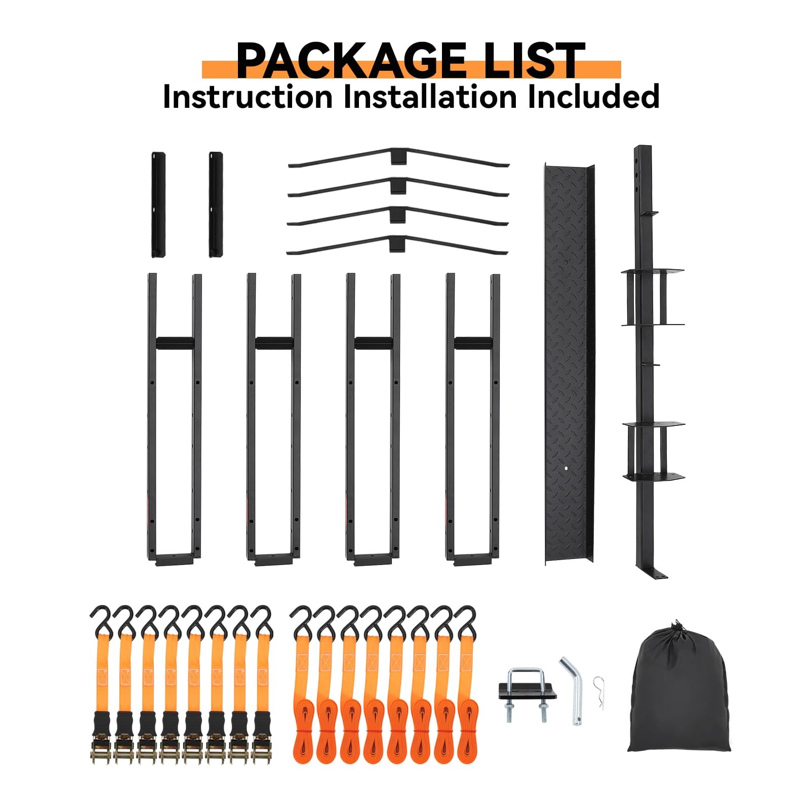 600 LBS Dual Motorcycle Steel Hitch Mount Hauler Dirt Bike Hitch Carrier w/Ramp