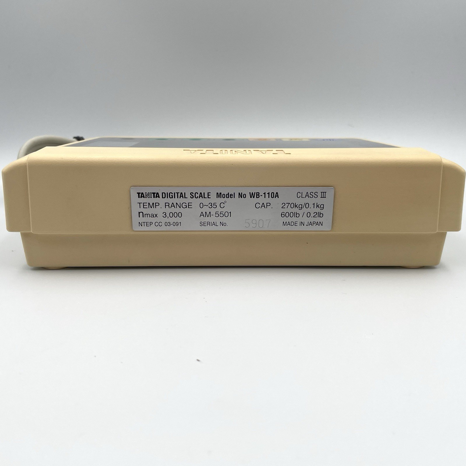 Tanita WB-110A Class III Digital Scale 600lb Max BMI Mode w/Display! WORKS!