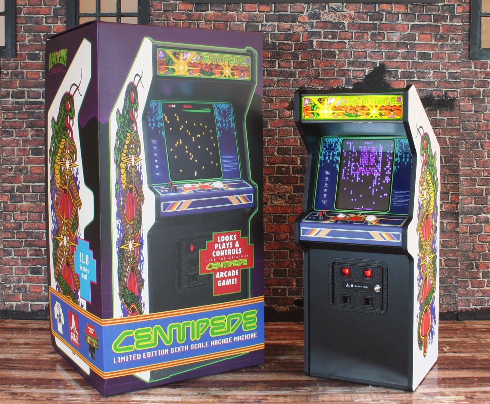 New Wave Toys Replicade Centipede 1/6 Scale Arcade Cabinet New in Box!