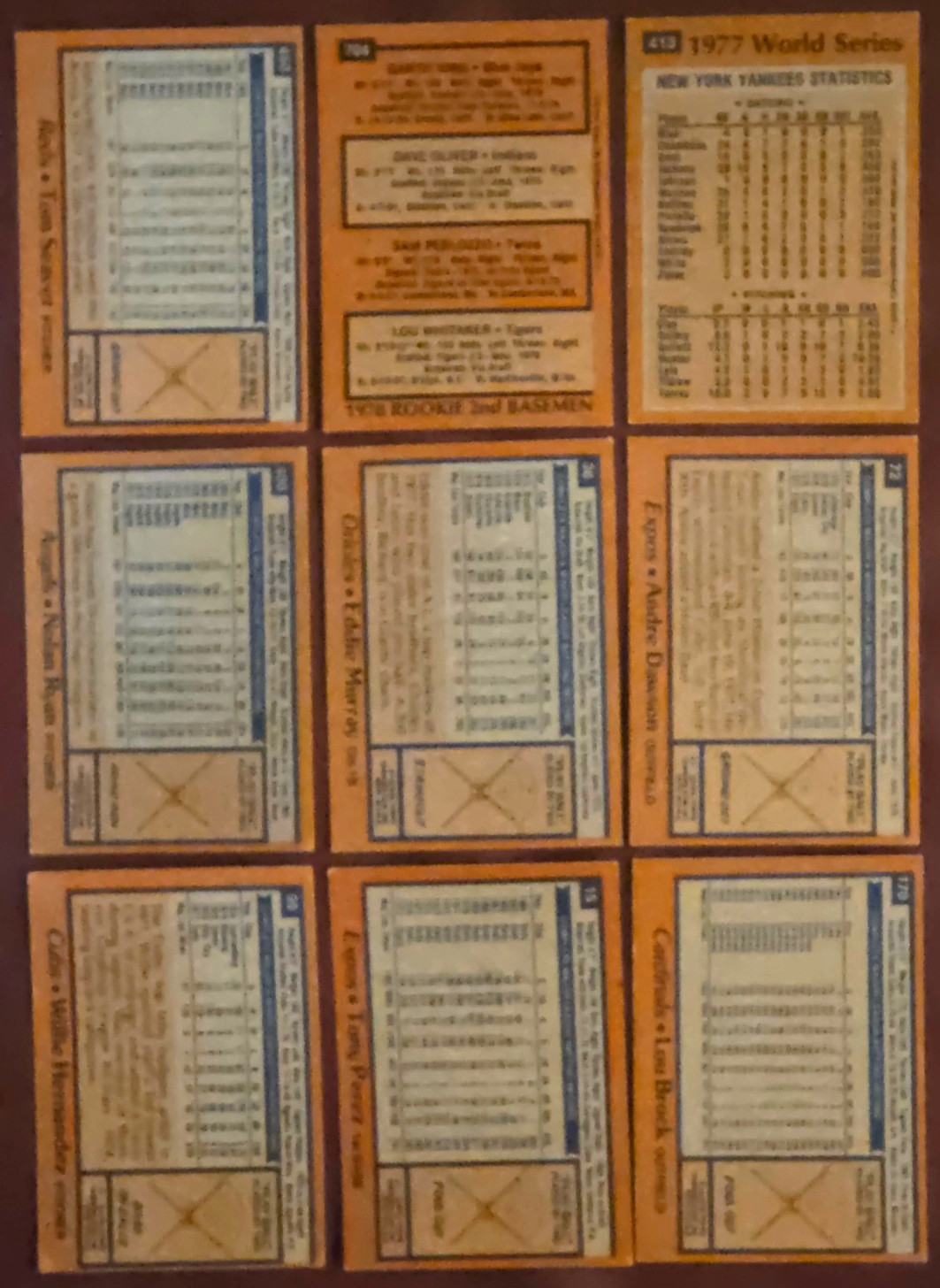 1978 Topps HOF Lot (9) Murray RC Ryan Dawson Whitaker RC Seaver Jackson MORE M/H