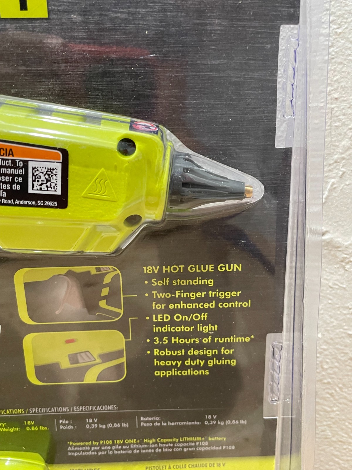 RYOBI ONE+ 18V Cordless Full Size Glue Gun (Tool-Only)