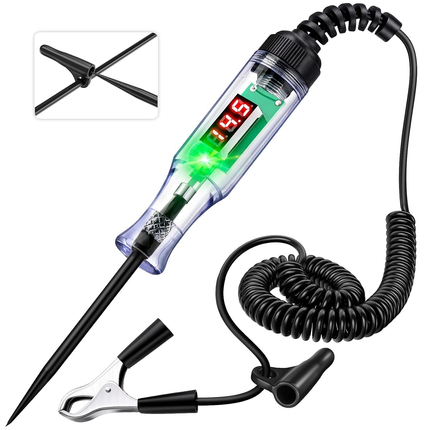 Automotive Test Light with 3-48V LED Digital Display, Automotive Circuit Tester