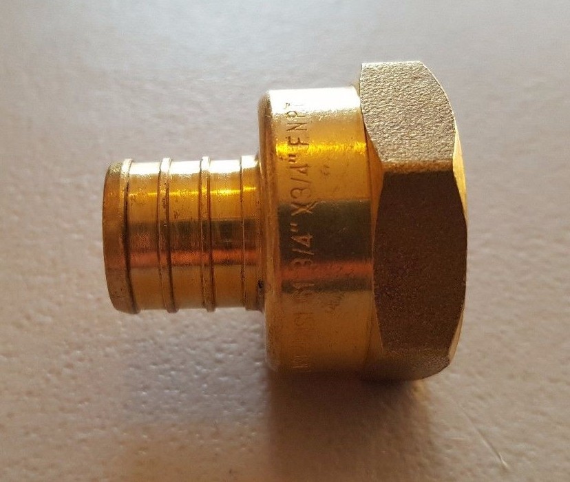 100 PCS 3/4" PEX X 3/4" FEMALE THREADED ADAPTER BRASS CRIMP FITTING (LEAD FREE )