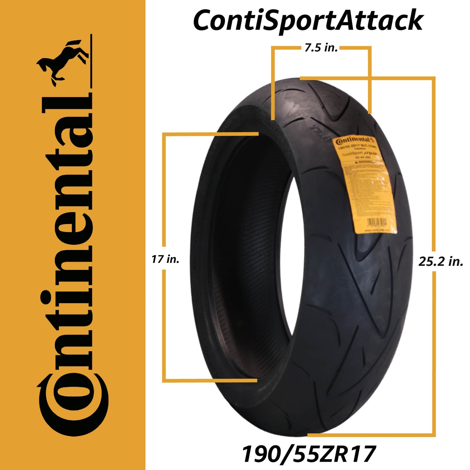 Continental ContiSportAttack 120/70ZR17 Front & 190/55ZR17 Rear Motorcycle Tires