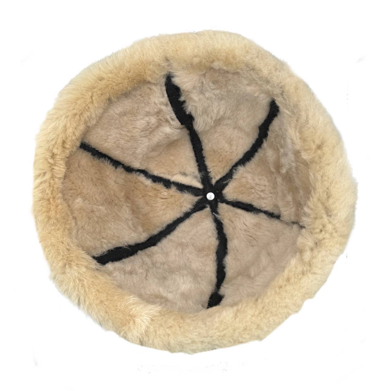 Real Shearling Sheepskin Winter Hat | Fur Beanie Leather Skull Hat