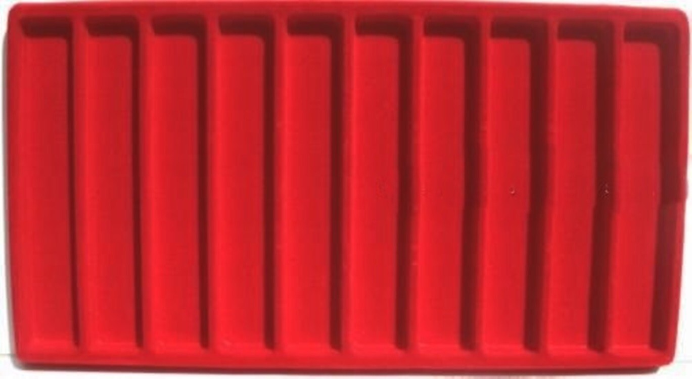 10 Slot Pocket Knife Display Case Storage Organizer, Red