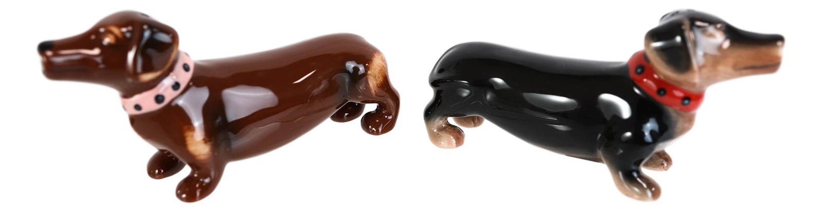 Sausage Wiener Dogs Black And Chocolate Dachshunds Salt And Pepper Shakers Set