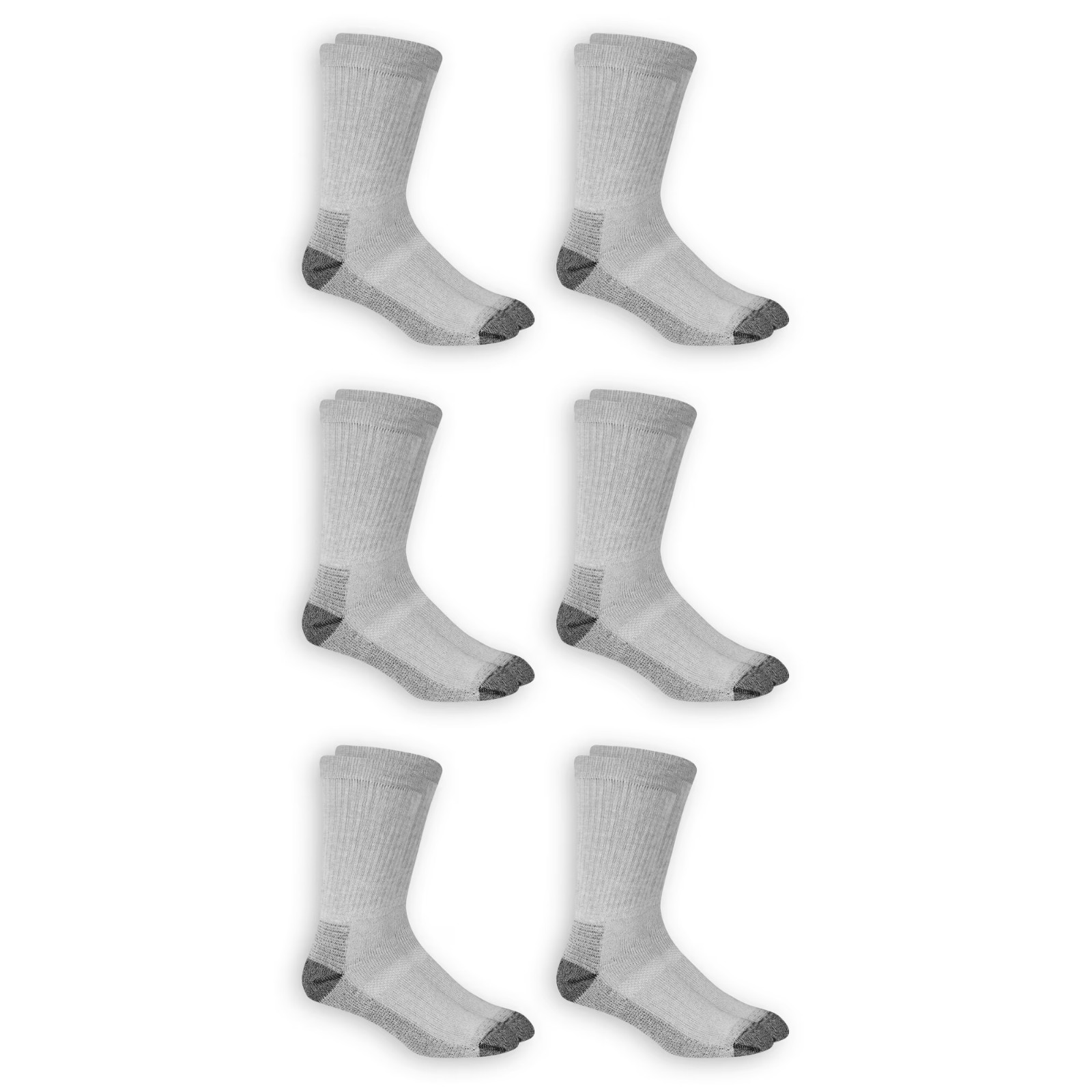Fruit of The Loom WORK GEAR Heavy Duty Crew Socks 6 pair
