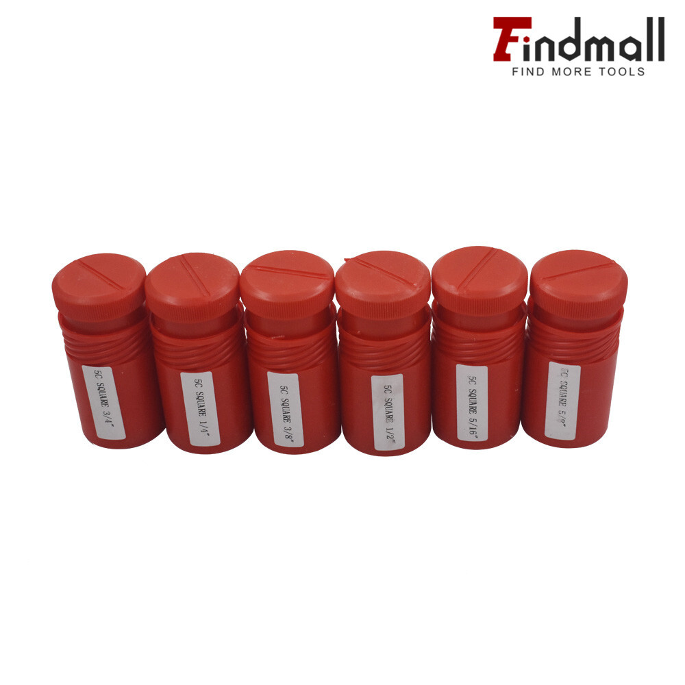 Findmall 5C Square Collet 6 PC Set 1/4",5/16",3/8",1/2",5/8",3/4"