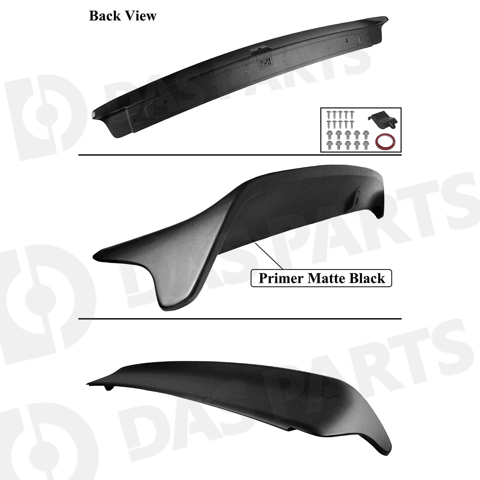 For 08-23 Dodge Challenger Hellcat Redeye Rear Spoiler w/Camera Hole Matte Black