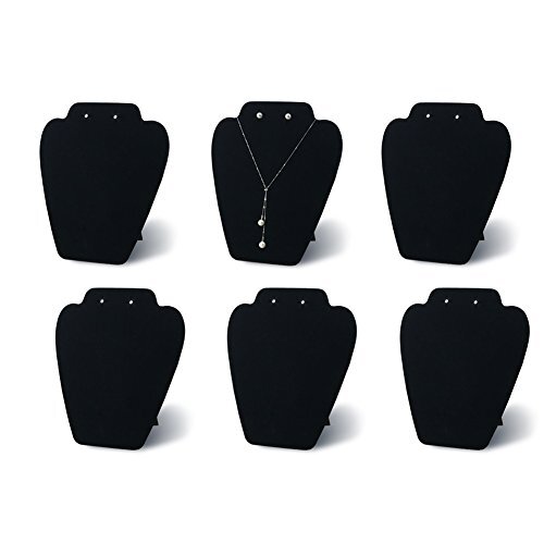 6 Pieces Black Velvet Necklace Display Jewelry Display for Selling and Shows