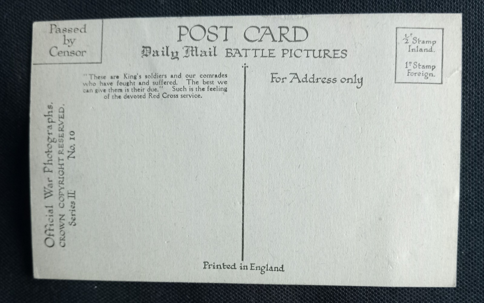 Postcard-RPPC- Official Photograph-World War 1-RAMC- Picking Up Wounded Soldiers