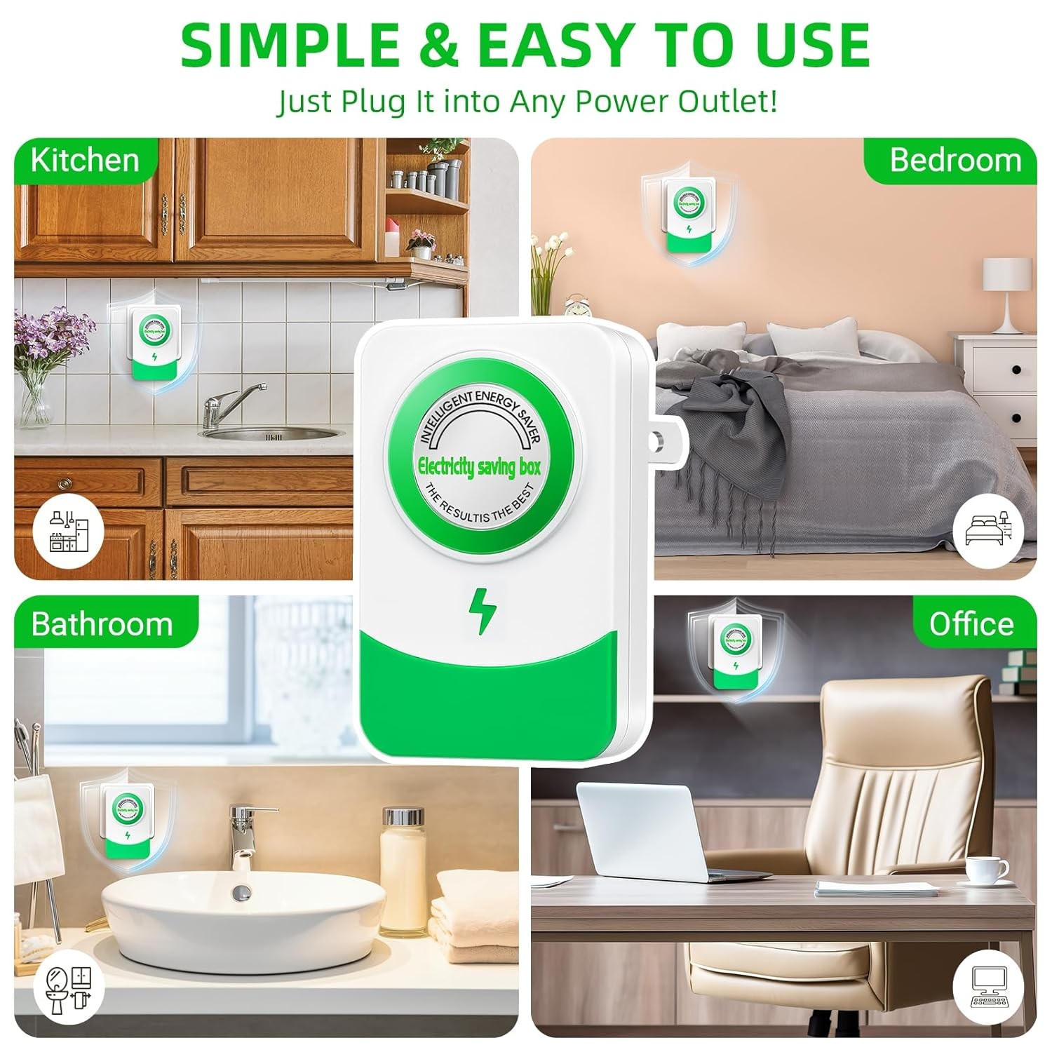 2 Pack Power Saver Energy Saving Device Reduce Electric Bill Home Office