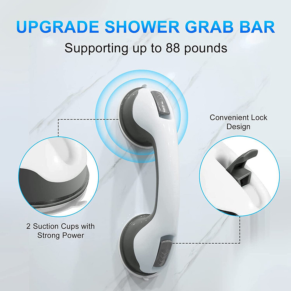 12inch Shower Handle Strong Hold Suction Cup Grab Bars Safety Hand Rai Bathroom