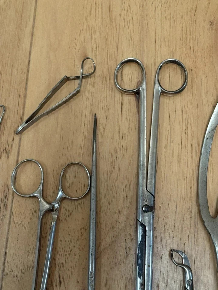 Antique Vintage Medical Surgical Instruments Lot – Forceps Scissors Tools