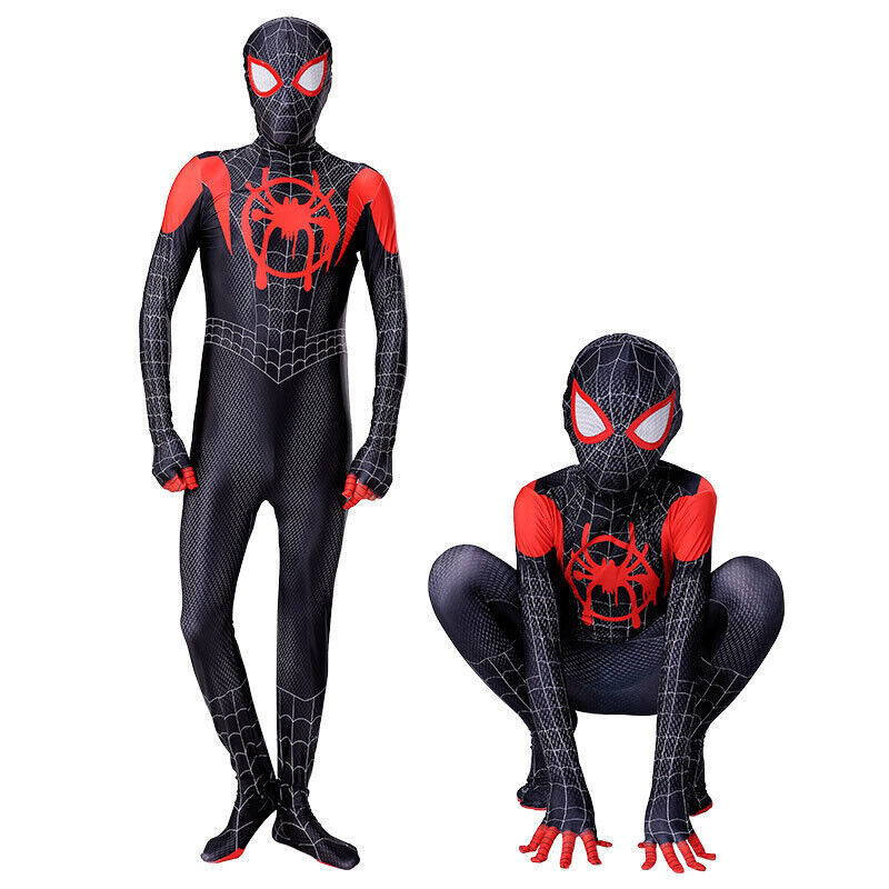Spider-Man Costume Miles Gwen Halloween Jumpsuit Cosplay Bodysuit size 150-190
