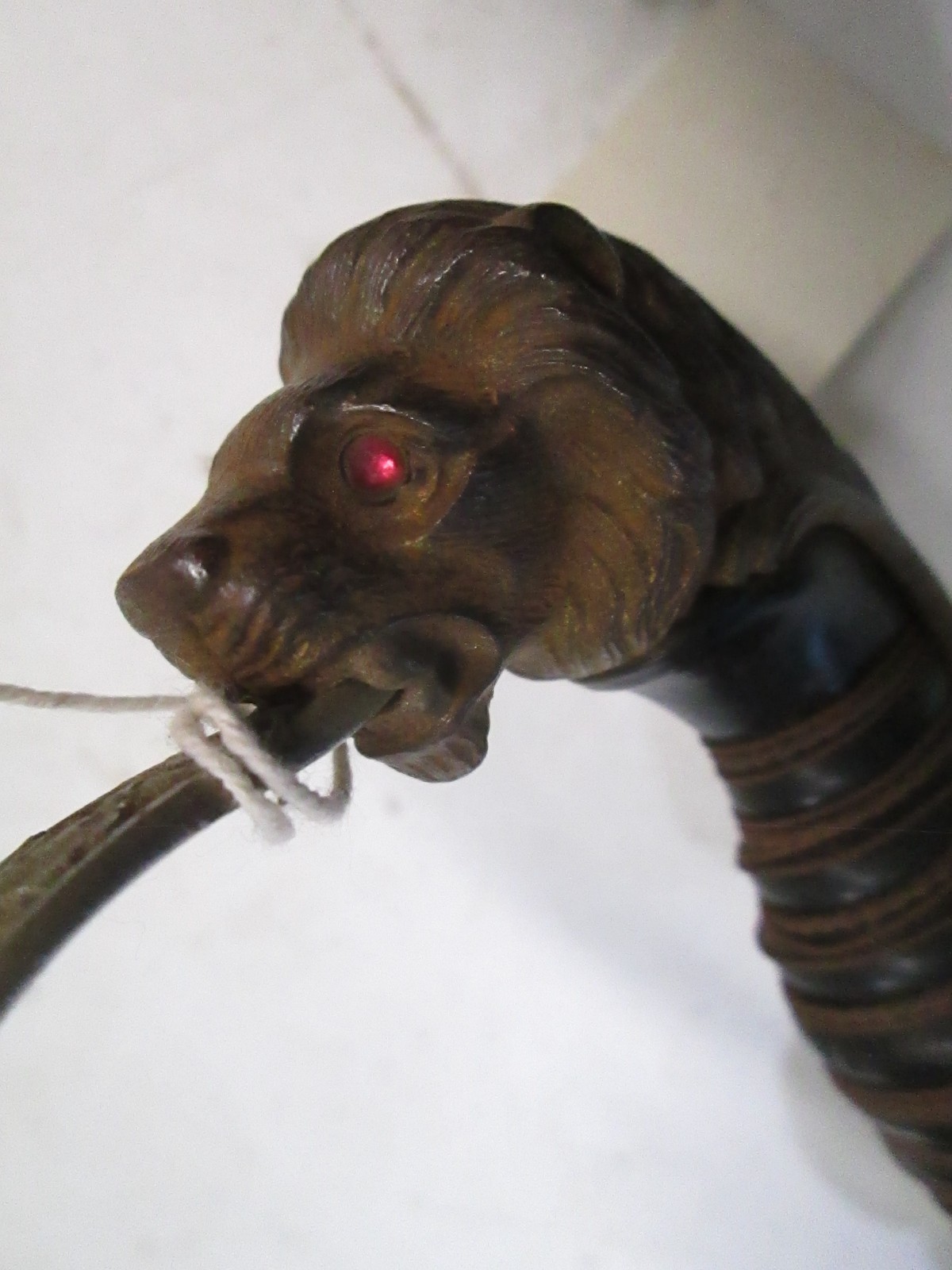 WWI GERMAN RUBY EYES LION HEAD DRESS CAVALRY SWORD & SCABBARD EICKHORN MAKER Y51