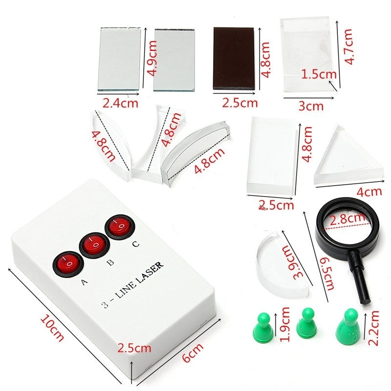 Triangular Prism Convex Lens Optics Set Physical Science Optical Experiment Box