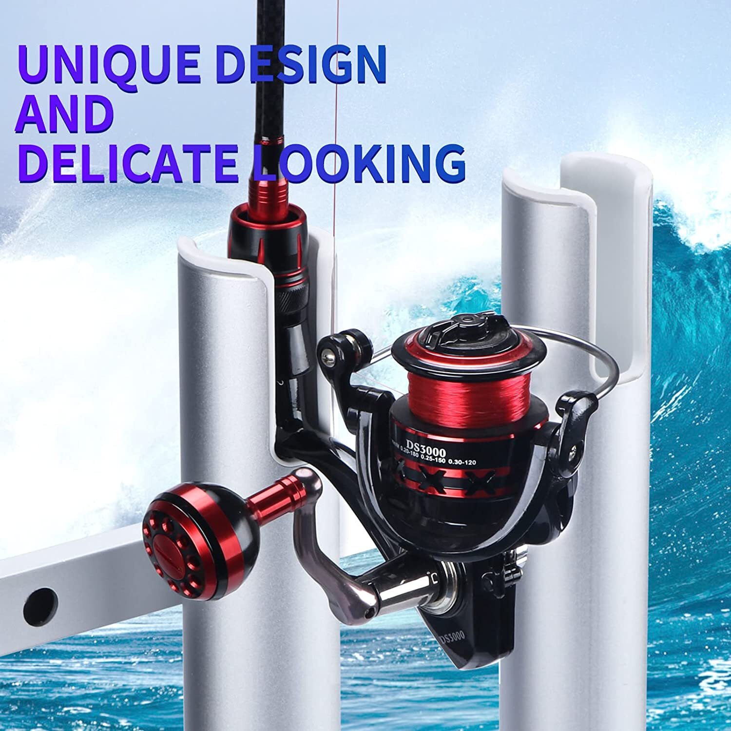 Aluminum 3/4 Tubes Marine Fishing Rod Holder for Boat Blue/Red/Gold/Silver